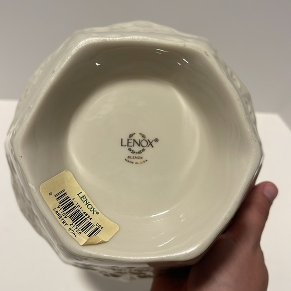 Lenox Special Langtry Pierced 7” Serving Bowl 6 Sided Candy Dish Gold Trim USA - Picture 5 of 8